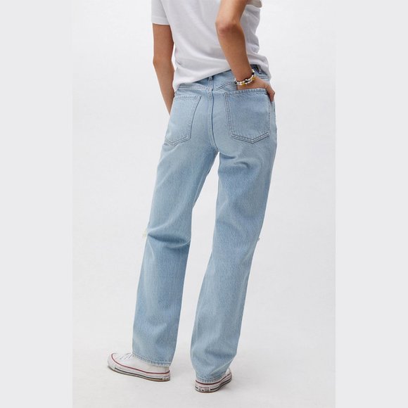 PacSun Eco Light Blue Distressed Dad Jeans - Picture 3 of 16